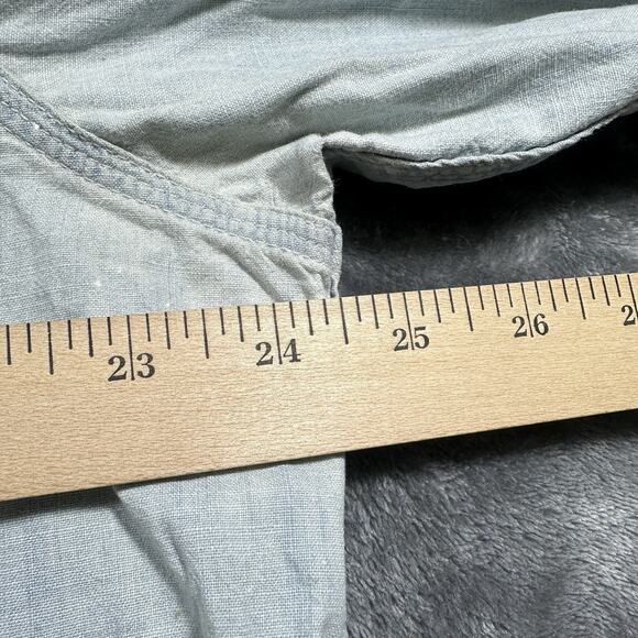 Gap Button Up Shirt Mens XL Light Blue Standard Fit Denim Long Sleeve‎ Pockets - Picture 6 of 9